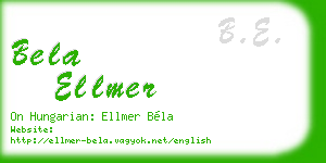 bela ellmer business card